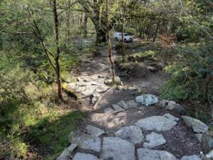 A section of stone pitching along the Glen River, Newcastle