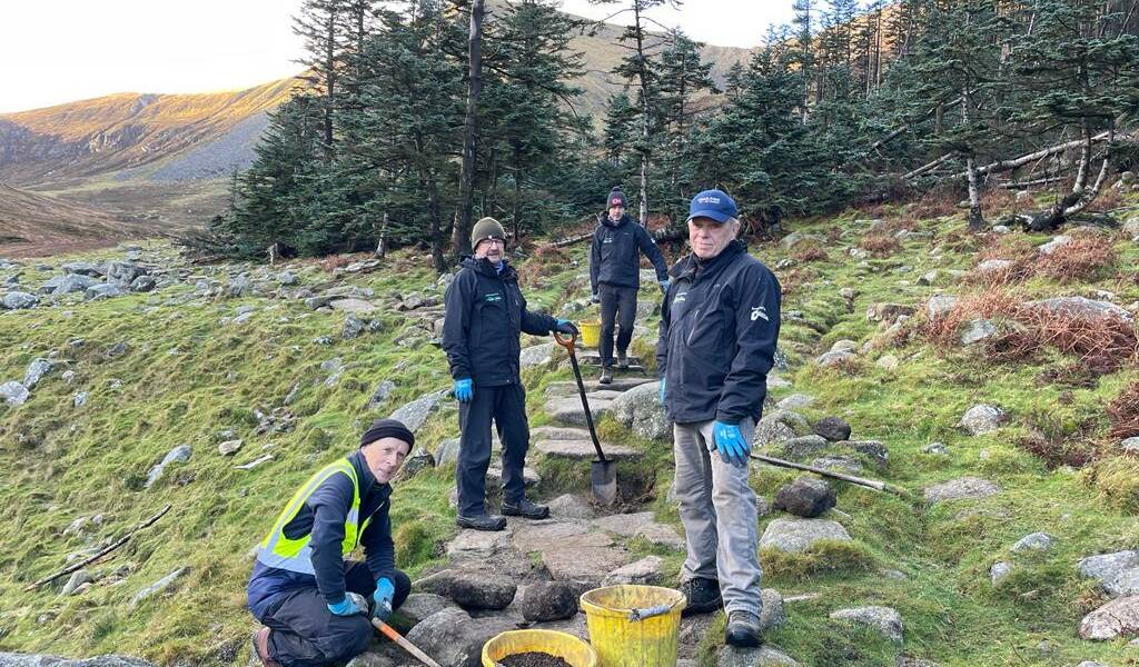 Alan Whitcroft with path volunteers