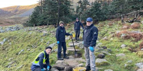Alan Whitcroft with path volunteers