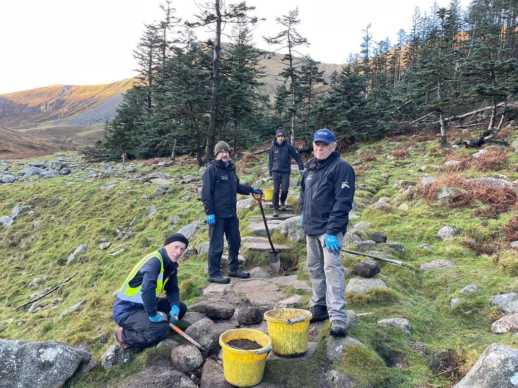 Alan Whitcroft with path volunteers