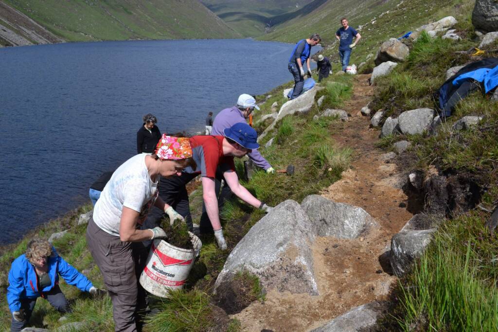 Volunteers working on Ben Crom path